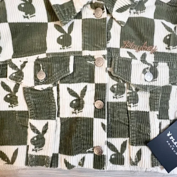 Playboy Edge Cropped‎ Corduroy Trucker Jacket